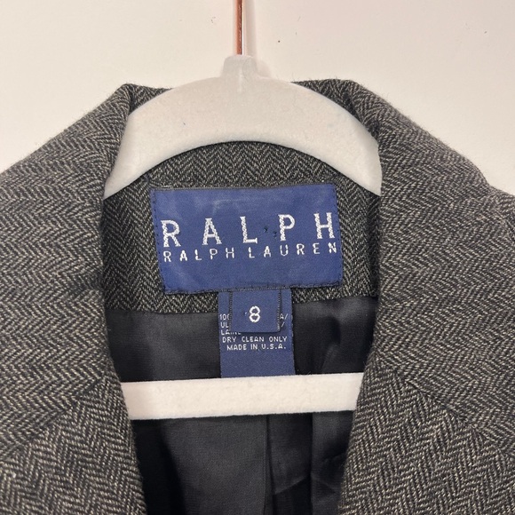 Ralph Ralph Lauren Vintage Union Blazer Gray Herringbone 3 Button Women’s Sz 8 - Picture 8 of 12